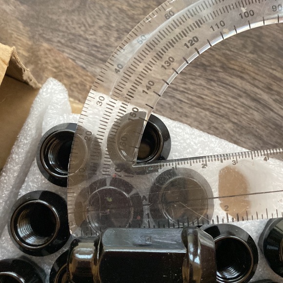 24 tall lug nuts for wheel 14 19mm acorn dome top black new closed end budged - Picture 7 of 8